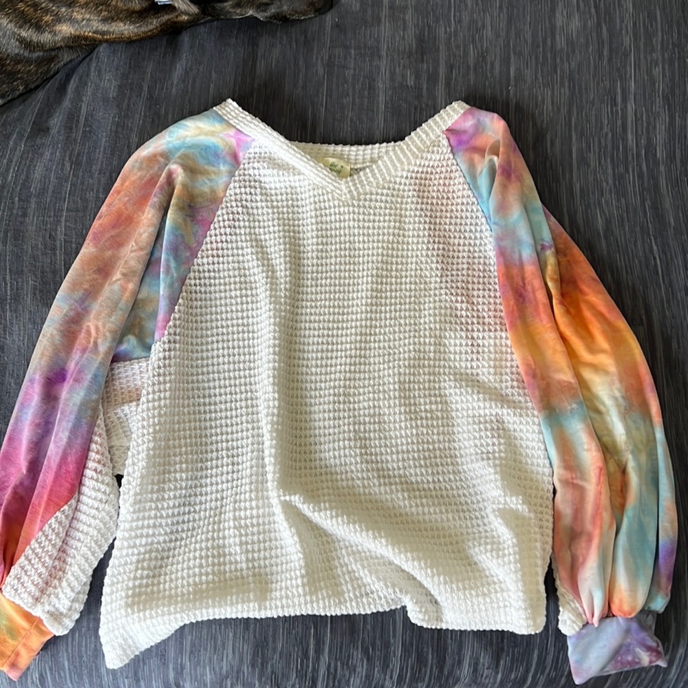 Tye Dye Waffle Knit Top
